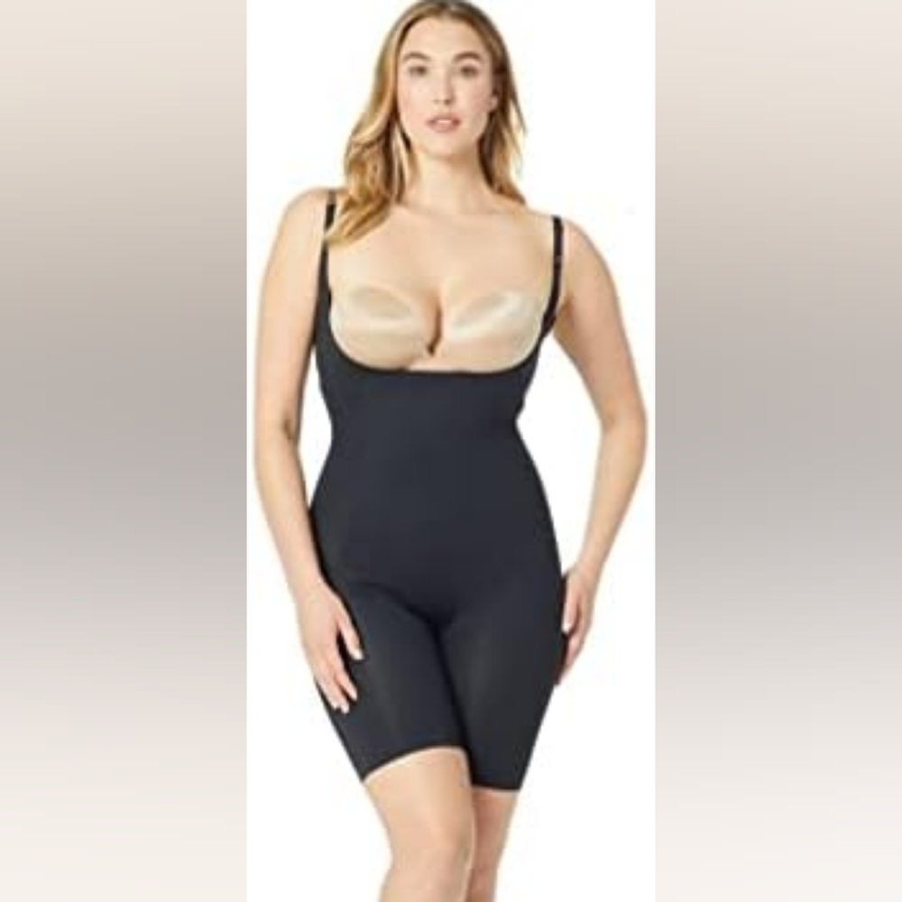 Spanx Open Bust Mid Thigh Bodysuit